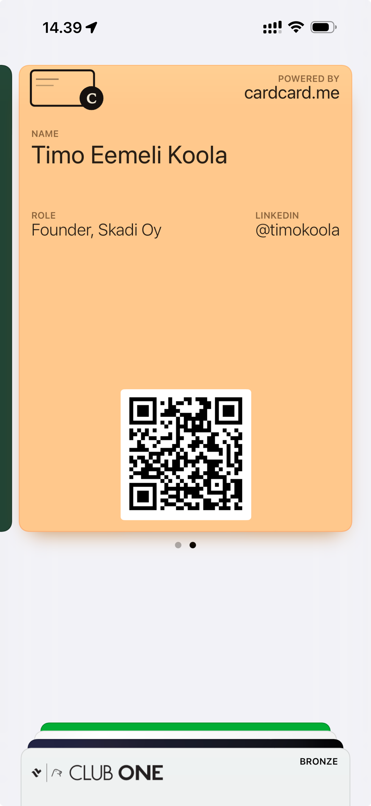 CardCard pass shown on a phone.